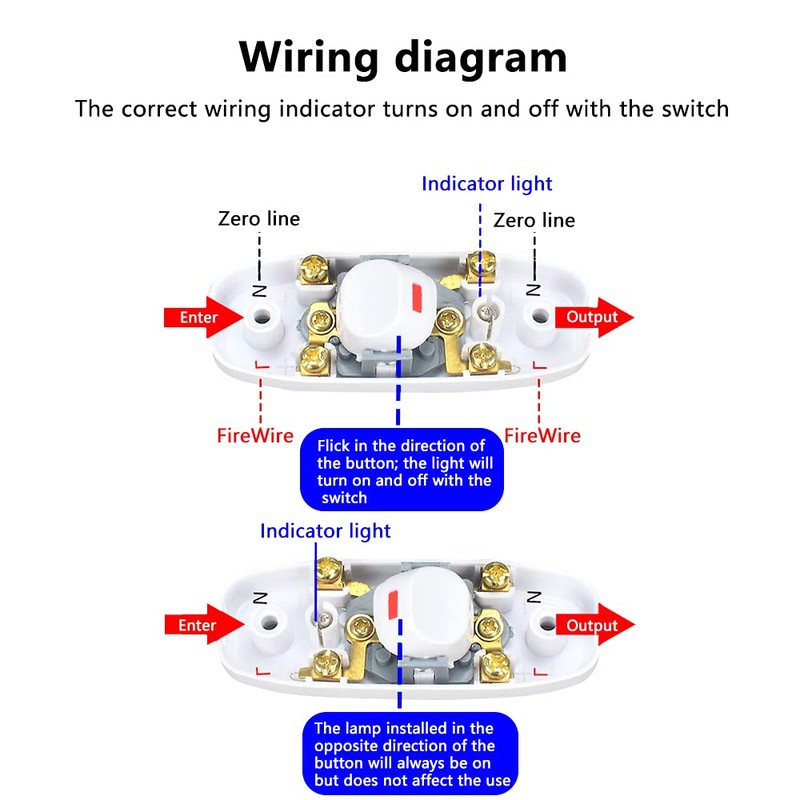 CYIOU 2Pcs Inline Switch Low Profile Torpedo Feed Through Switch