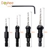 Dophee 4Pcs Countersink Drill Bit Set ustable 1/4inch Hex Shank