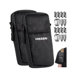 Hikeen X-Pac Tactical Molle Phone Pouch for Smartphone, Weatherproof Durable Backpack Strap Pouch with Carabiner, Molle Backpack Phone Holder Fit Outdoor/Hiking/Climbing-2pcs