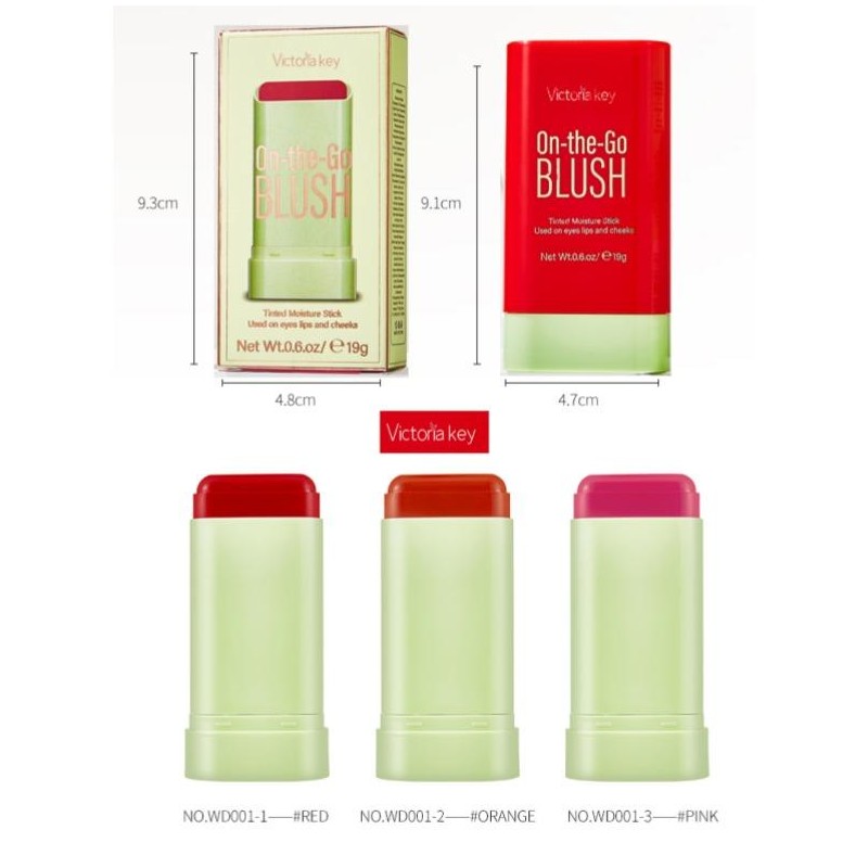 Amococo-BLUSH Tinted Moisture Stick for a Flawless Look Makeup Cosmetic:_3pcs/set