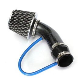 Vechkom 3 Inch 76 mm Universal Car Cool Air Intake Kit Universal Car Cool Air Intake Pipe Aluminium Automotive Filter Induction Flow Hose Pipe Kit for Motorcycle Scooter ATV Moped (Black)