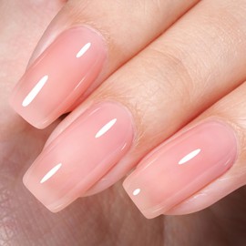 AILLSA Nude Gel Polish Natural Pink Jelly Gel Nail Polish Marshmallow Pink Light Color Translucent Gel Polish Baby Pink Neutral Soak Off U V Gel Nail for French Manicure & Home Salon 0.51 Oz GB68