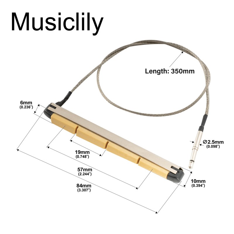 Musiclily Basic Transducer Under Bridge Saddle Ceramic Piezo Pickup for