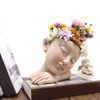 Face Flower Pot Sleeping Girl High Density Resin Drainage Hole