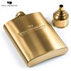 8oz Gold Flask For Liquor + Funnel + Pouch. Classy