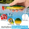 5 Señuelos Popper De 43g Kit Pesca Superficial Mar Playa