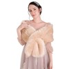 fxmimior Sleeveless Faux Fur Shawl Wedding Fur Wrap Bridal Fur