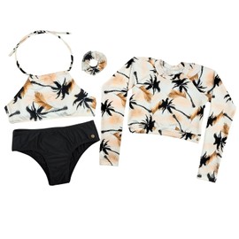 Grappin Brazilian Kit Youth Bikini and Crop Top with Sun Protection Three Pieces