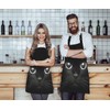 Moslion Black Cat Apron,Cool Cat Head with Bright Eye Black