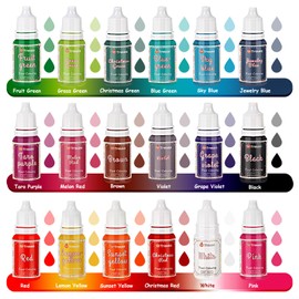 Food Coloring Liquid Set,18 Colors x 10ml Food Grade Food Dye Edible Vibrant Liquid Color for Cake Decorating,Baking,Easter Egg,Icing,Fondant,Cookies,Slime Making DIY Supplies Kit -0.35 Fl. oz/Bottles