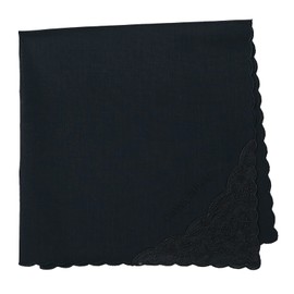 Laura Ashley 05608004 Women's Handkerchief Embroidered Handkerchief, Black