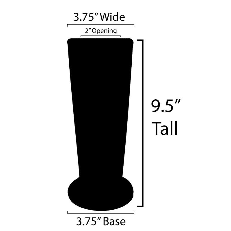 Optimum Memorial Slim Cemetery Flower Vase, Light Grey Granite, Plastic