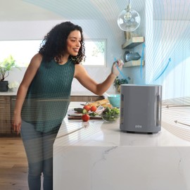 Pure Enrichment® PureZone™ Air Purifier for Medium-Large Rooms (300 sq ft), UV-C Light, 3 Stage Filtration, H13 HEPA Filter Helps Remove up to 99.97% of Bacteria, Allergens, Germs, Smoke, Dust (Gray)