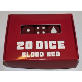 Blood Red 16mm Dice (Set of 20) Blood Drop Replaces 6