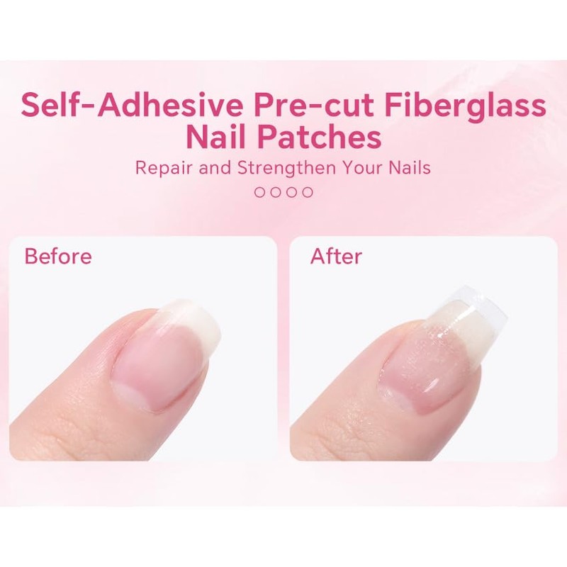 KADS Fiberglass Silk Nail Tips - 10 Sheets x 7