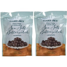 Trader Joe's 2 Packs Trader Joe's Chocolate Covered Sea Salt Butterscotch Caramels 7 oz Each
