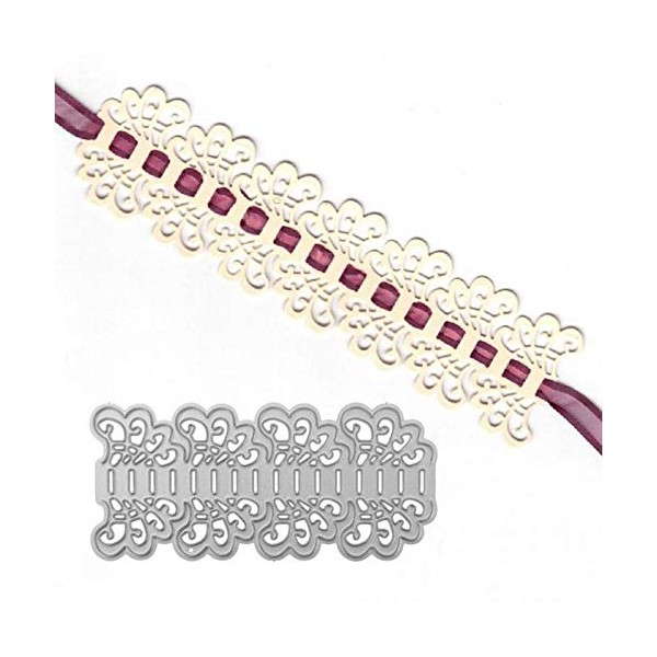 Maxbei School Supply Lace Flower Edge Border Metal Cutting Dies Stencils for DIY Scrapbooking Decorative Crafts Embossing Paper Cards