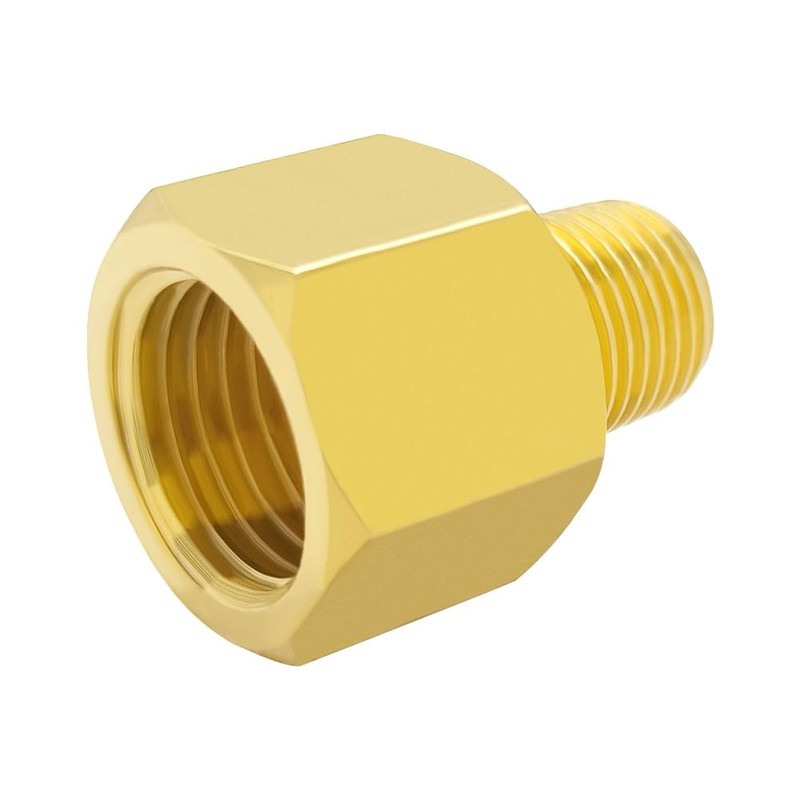 Hooshing 2PCS Brass Pipe Fitting 1/4" NPT Male to 1/2"