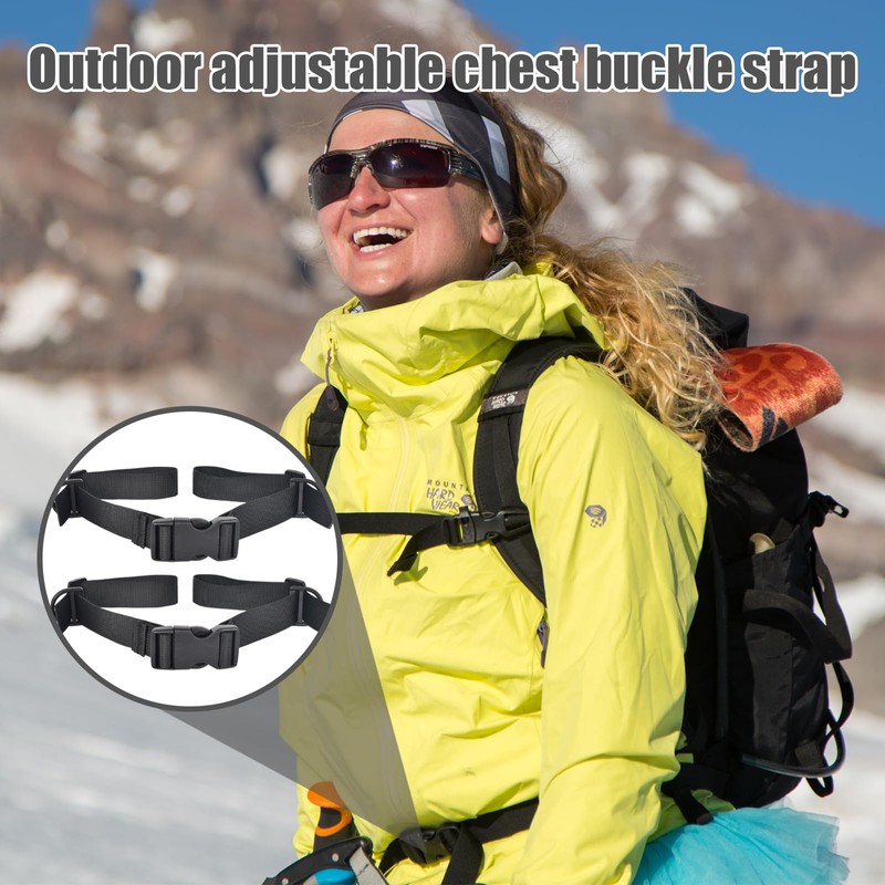 DEARBAG Pack of 2 Adjustable Chest Strap Backpack, Nylon Backpack