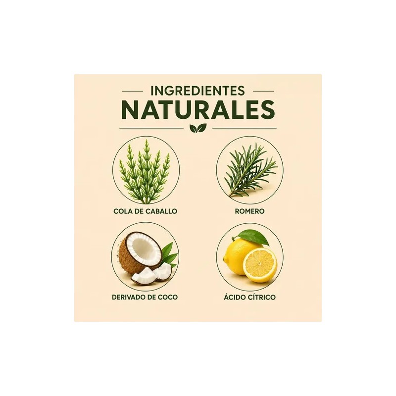Shampoo Secreto Herbal con Extractos Naturales de Romero y Cola
