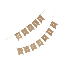 Ciieeo Days Banner Linen Hanging Flag for Birthday Party Decoration Happy Days Celebration Sign with Burlap Material Suitable for Showers and Anniversary Events