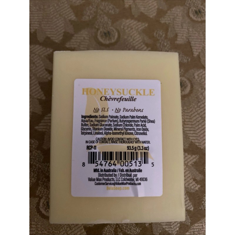 Bela Organic Bar Soap Parfum Honeysuckle Shea Butter Milled Plant-Base