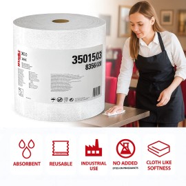WypAll GeneralClean X50 Cleaning Wipes Jumbo Roll 1100 Sheets Strong Reusable Towels