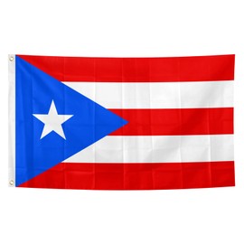 Puerto Rico Flag 3x5 Feet Polyester Fiber Puerto Rico Flag, Bright Colors, with Brass Grommets, Suitable for Living Rooms, Courtyards, Gardens,Party Gathering,Celebrations,Indoor and Outdoor Decoration