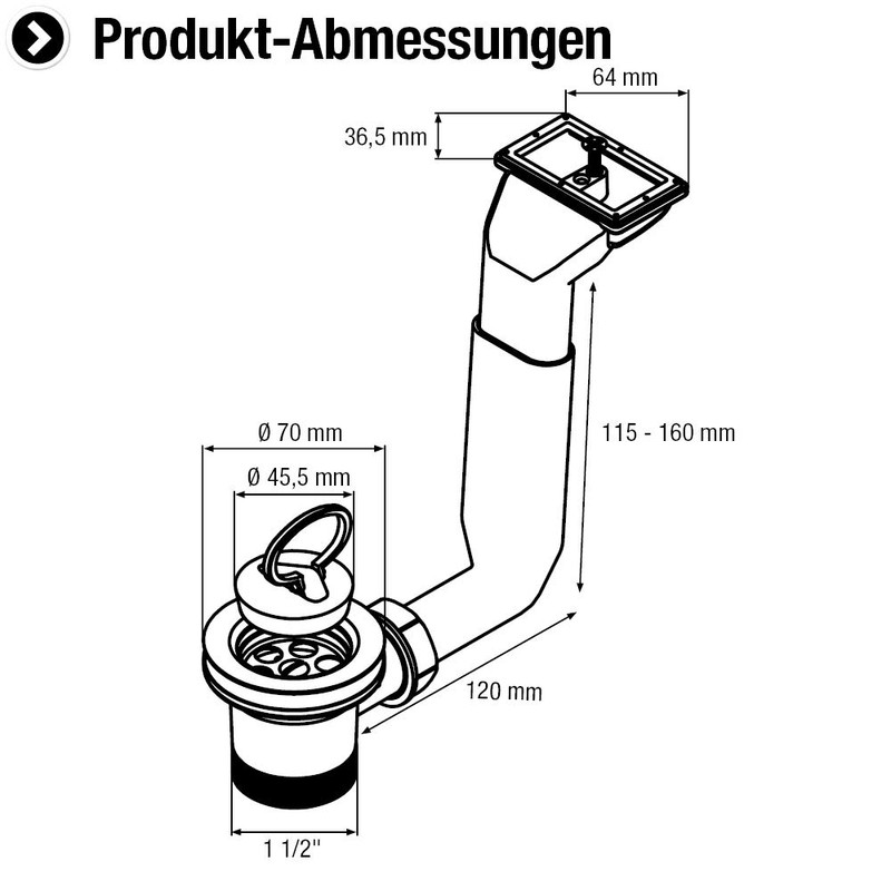 Cornat Recyclate Drain and Overflow Fitting for Built-in Sinks with