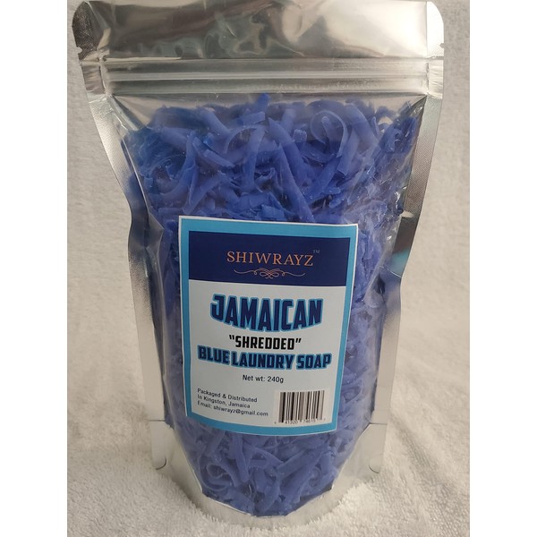 SHIWRAYZ Jamaican Blue Laundry Soap Shredded 270g. 9.5oz (Pack of