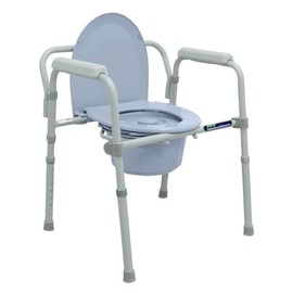 MEDICAL STORE de Lujo Silla Modelo 52103-3 en 1: Comodo, Asiento Aumento Inodoro y Silla Ducha | Baño Portátil Adultos con Regatones Antiderrapantes y Cubeta | Silla Bacinica Adultos
