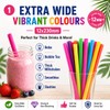 100-Pack Extra Long Wide Straight Straws – 8 Vibrant Colours