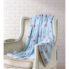 Shabby Chic® - Throw Blanket, Super Soft & Plush Bedding, Vintage-Inspired Home Decor (Abby Ditsy Aqua)