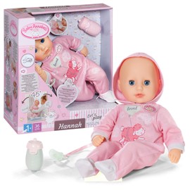 Baby Annabell Hannah Spiel mit Mir, Baby Doll with 5 Functions, Soft Fabric Body and Accessories, 36 cm Large Doll, for Children from 1 Year, 710692 Zapf Creation