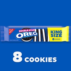 OREO Double Stuf Chocolate Sandwich Cookies, King Size, 12 Snack Packs (8 Cookies Per Pack)