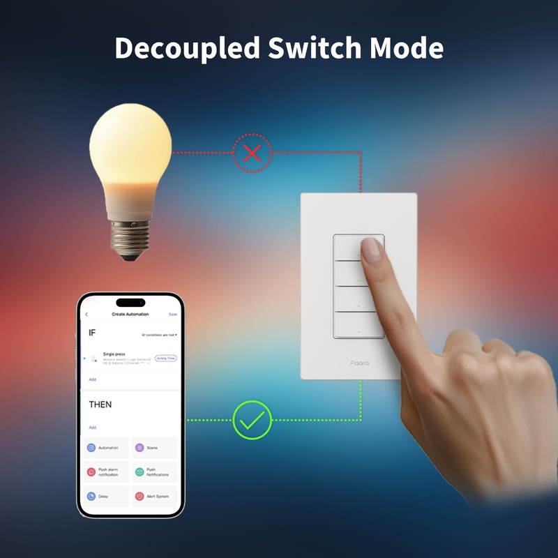 Aqara Smart Light Switch H2 (2-in-1 Neutral, 4 Buttons, 3