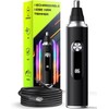 Nose Hair Trimmer for Men and Women, USB Rechargeable Electric Facial and Ear Hair Remover with LED Display, Dual-Edge Blades for Smooth, Painless Eyebrow Grooming (Black)