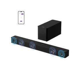 ULTIMEA 5.1CH Surround Sound Bar with Subwoofer, Dolby Atmos, VoiceMX, BassMX, APP, 300W Soundbar for Smart TV, Home Theater Surround Sound System for TV, BT 5.4, Poseidon M60 (2025 Model)