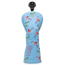 Golf Club Head Covers Golf Driver Fairway Hybrid Head Cover Flamingo Design Premium Leather Waterproof Driver Fairway(FW) Wood Hybrid(UT) with Number Tags 3 Wood Headcover (for Fairway(1pcs))