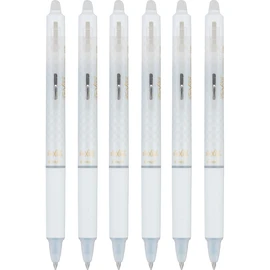 Pilot FriXion Ball Clicker Erasable Gel Ink Retractable Pen, Extra Fine Point, 0.5mm, White Barrel, Black Ink, 6 Count