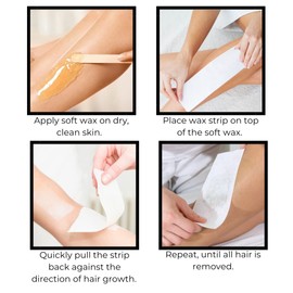 Omwah Beauty Facial and Body Non Woven Epilating Wax Strips Large 3 x 9 Hair Removal 400 Count