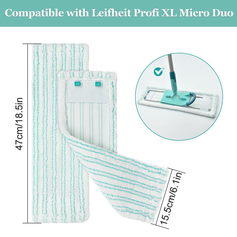Mop Cloths for Leifheit Profi XL Micro Duo/Cotton Plus Floor