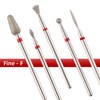 5Pcs Diamond Nail Drill Bits sets (RED (Fine) B03 set)
