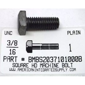 AMERICANINTEGRATEDSUPPLY.COM 3/8-16x1 SQUARE HEAD MACHINE BOLTS STEEL PLAIN (10)