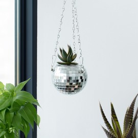Winkee - Stylish flower pot in disco ball shape - 10 cm for creative decorations - modern and elegant - flower vase - high-quality decoration - gift for Mother's Day, birthday, Christmas