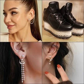 2000 Pieces White Pearl Beads for Jewelry Making 4mm Plastic Pearl Beads Round Loose Pearls Faux Pearl Beads with Hole for DIY Crafts Earring Necklace Vase Filler Home Wedding Party Decoration (White)