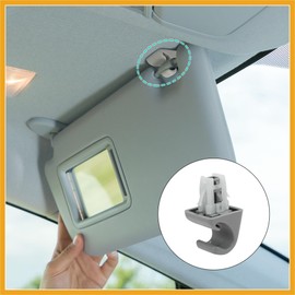 Partuto 2pcs Gray Car Plastic Sun Visor Hook Clip Bracket Retainer 74348-33040 for Toyota 4Runner Corolla Matrix RAV4 Land Cruiser Venza Yaris Replacement