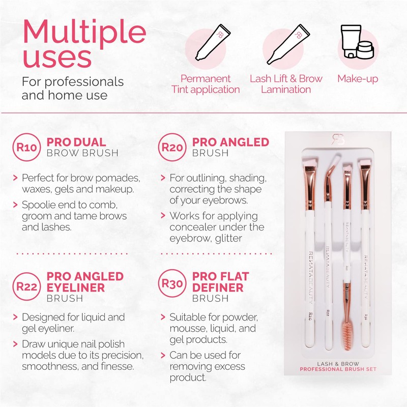Renata Beauty Eyebrow Brush Set 4 Pieces - Eyebrow Brush