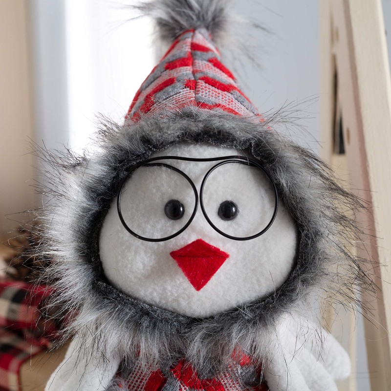 WeRChristmas Sitting Christmas Bird Figurine with Soft Legs, Multi-Colour, 42cm