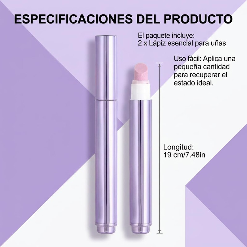 2 Piezas Pluma de Aceite de Cutícula 3 en 1